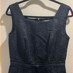 ELLEN TRACY Fit-and-Flare Black Dress